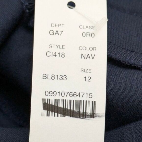 J. Crew Kaya pant in bi-stretch cotton blend Navy Blue Size 12 NWT CI418 - Picture 9 of 13